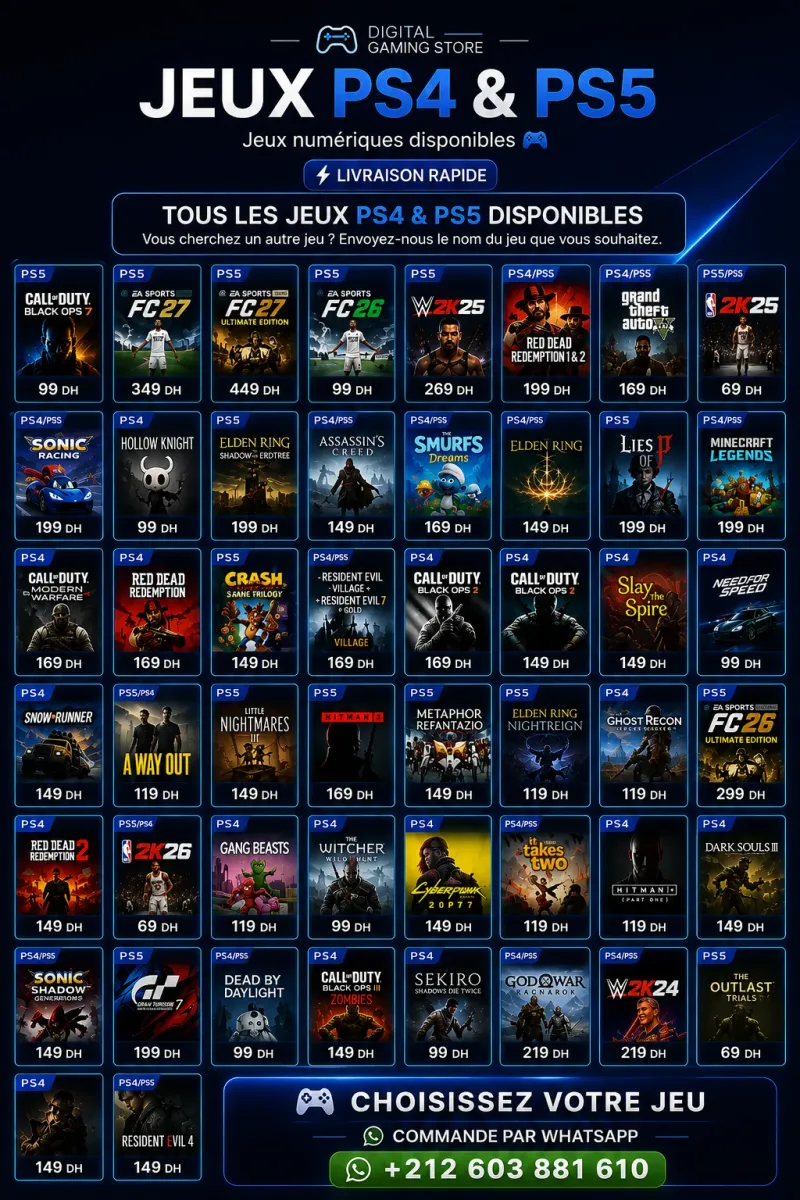 Jeux PS4 & PS5 🎮 | Grand choix