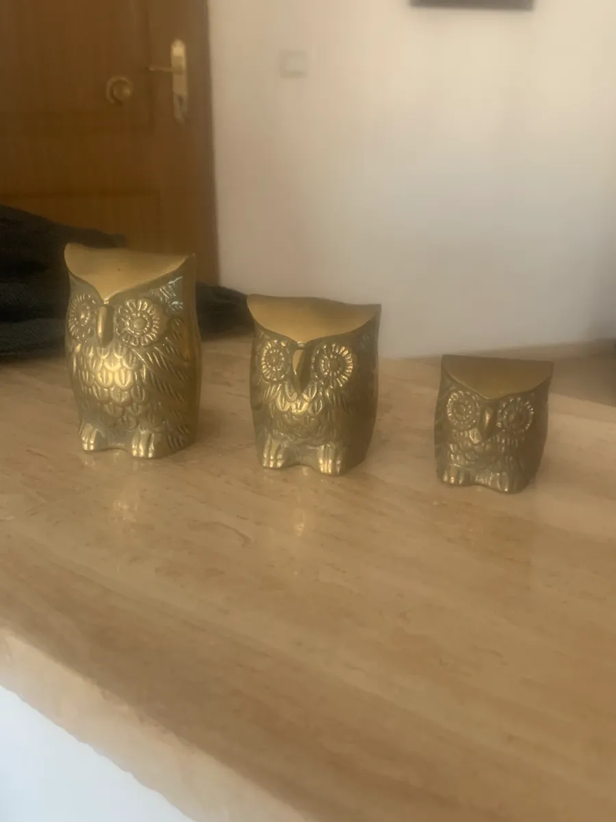 Très beau hibou décoratif en laiton massif