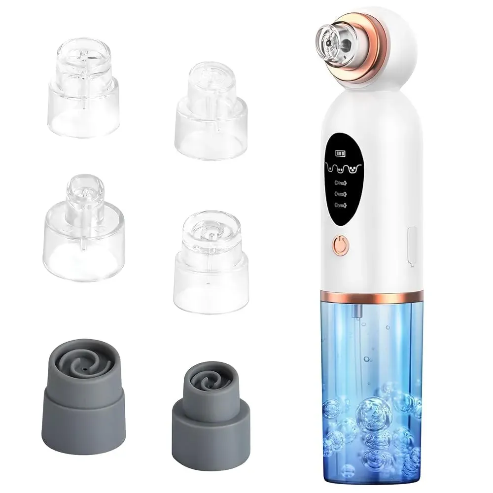 appareil de nettoyage du visage et d'élimination des points noirs à micro-bulles (souvent appelé aspirateur de points noirs ou hydra-peeling maison). 2