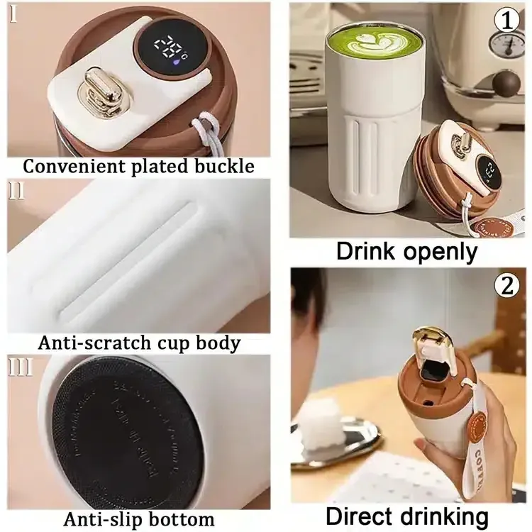 TASSES A CAFE ISOTHERMES INTELLIGENTES EN ACIER 2