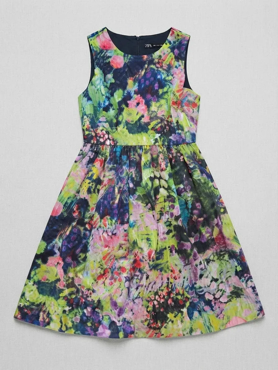 robe à imprimé abstrait Zara taille 36
