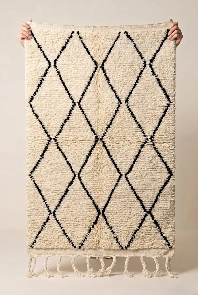 TAPIS ARTISANAL LUXE - Style Beni Ouarain - 1.50x1m
