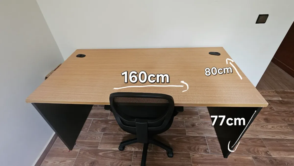 مكتب دراسة Bureau 160×80 + كرسي Chaise | حالة جيدة جدًا 2