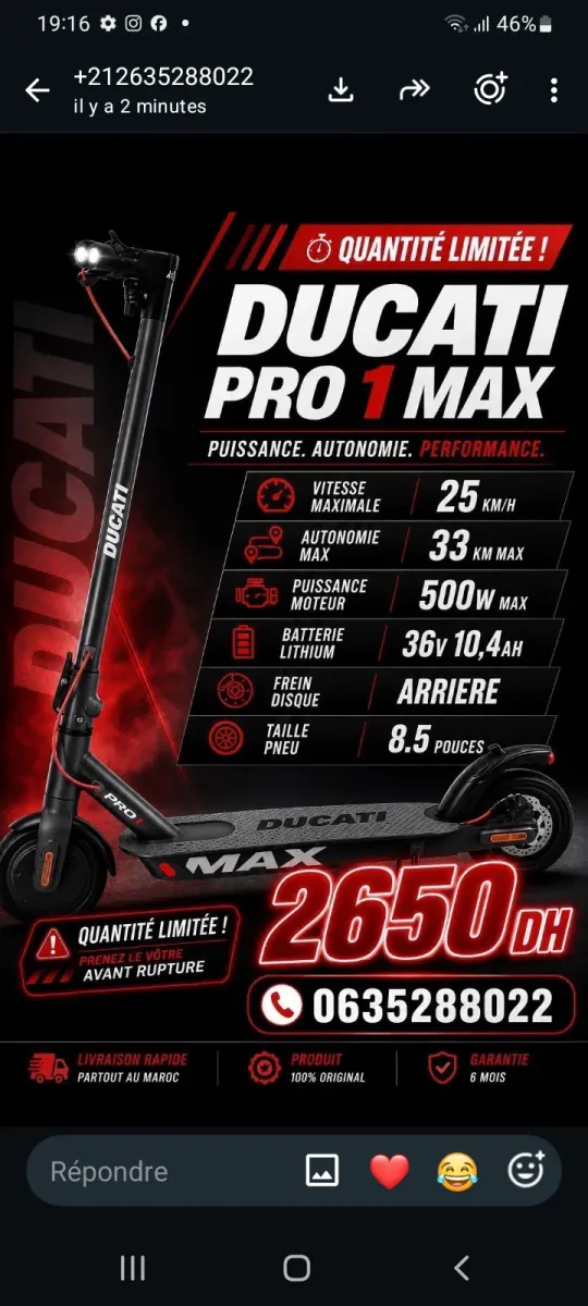 Trottenneittes electric bon etat ducati pro 1 max 5