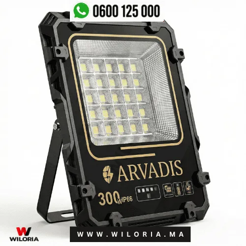 Projecteur Solaire Arvadis 300W – Éclairage Puissant Gratuit avec Garantie 3 Ans